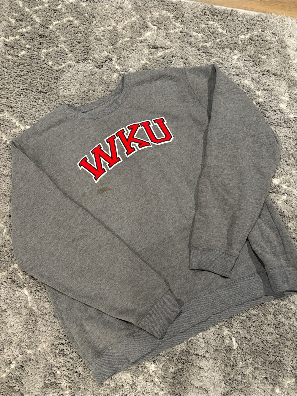 Fanatics Gray Crewneck Sweatshirt with Red WKU Logo